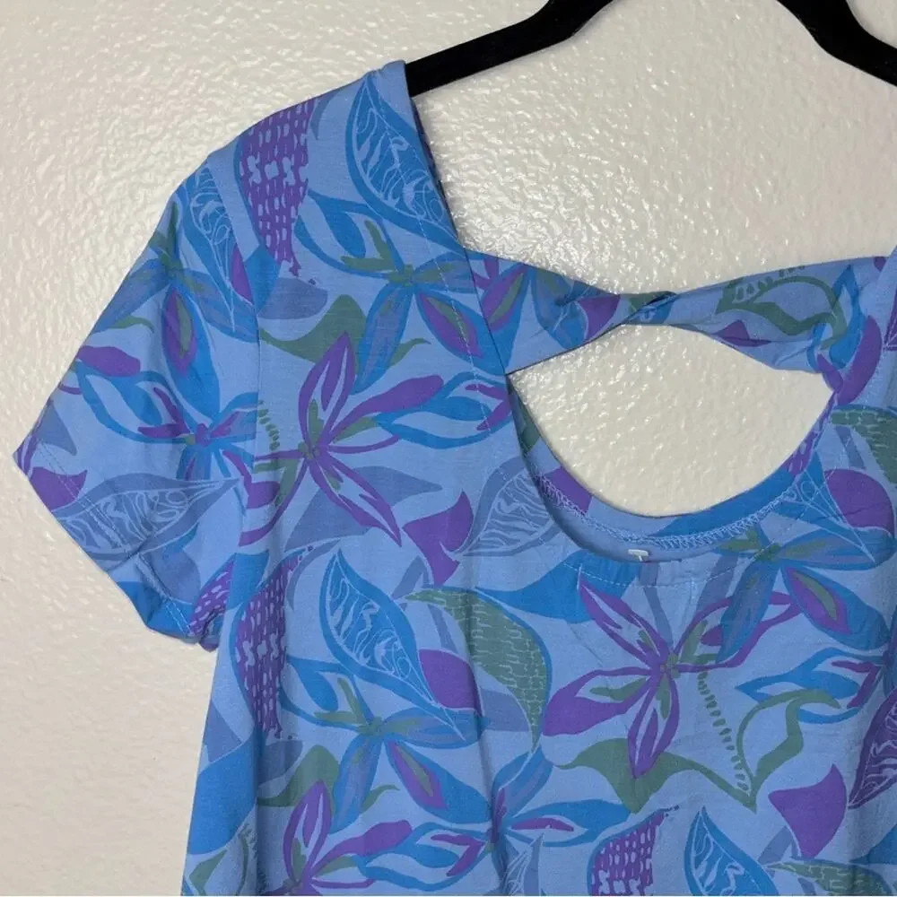 Fresh Produce Beachside Blooms Mika Twist Top Women's size XS purple.blue,green - Picture 13 of 15